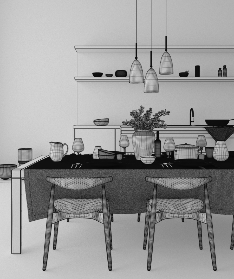 3D RENDERING_INTERIOR DESIGN_kitchen detail