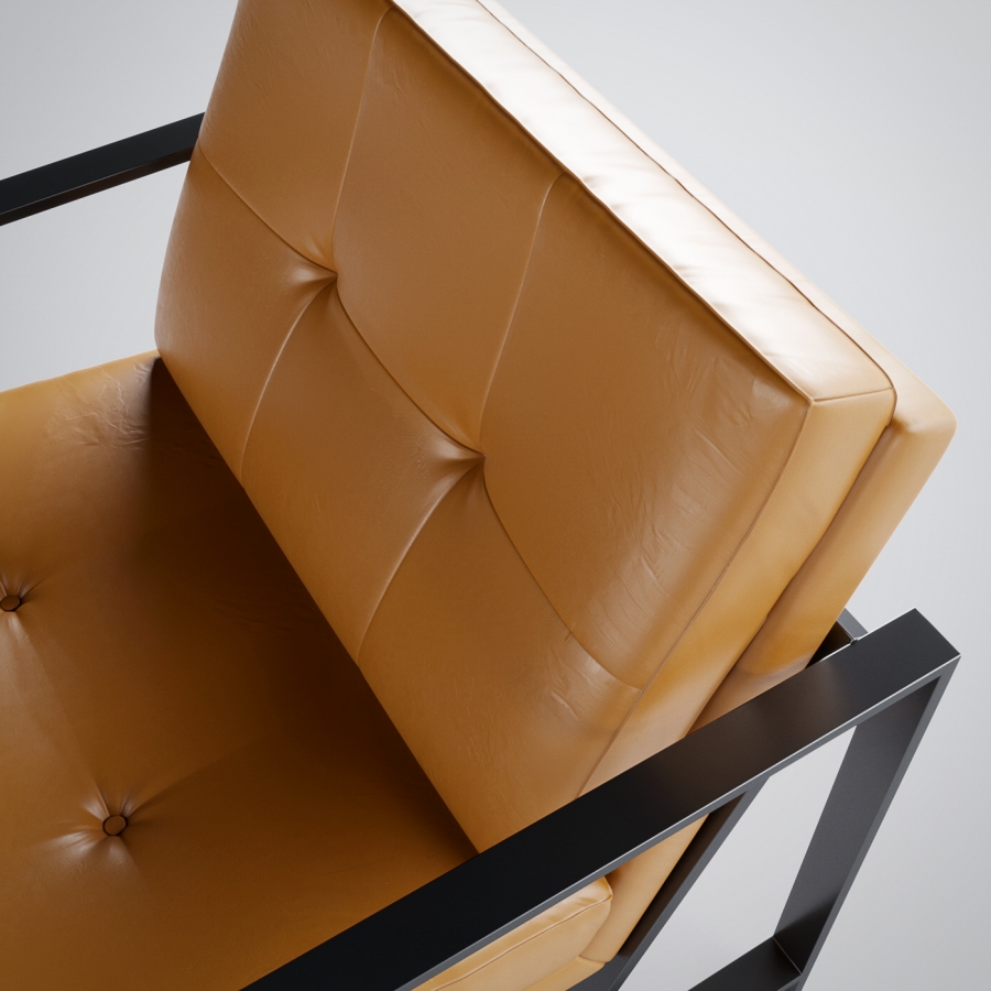 Metal Frame Leather Chair West Elm
