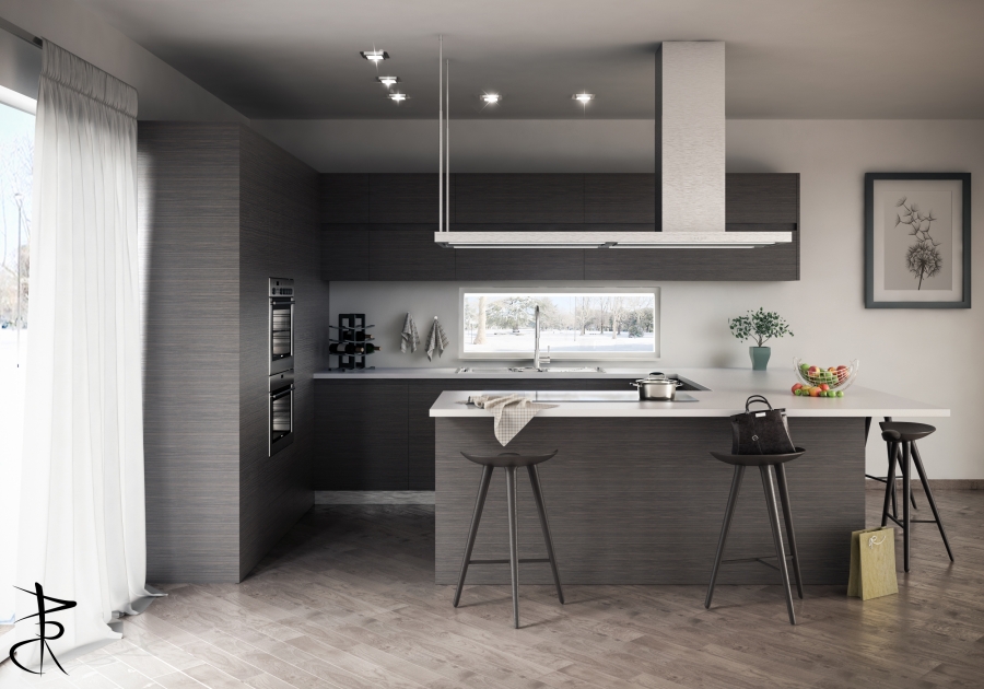 cucina su misura in alpiwood ebano ammara